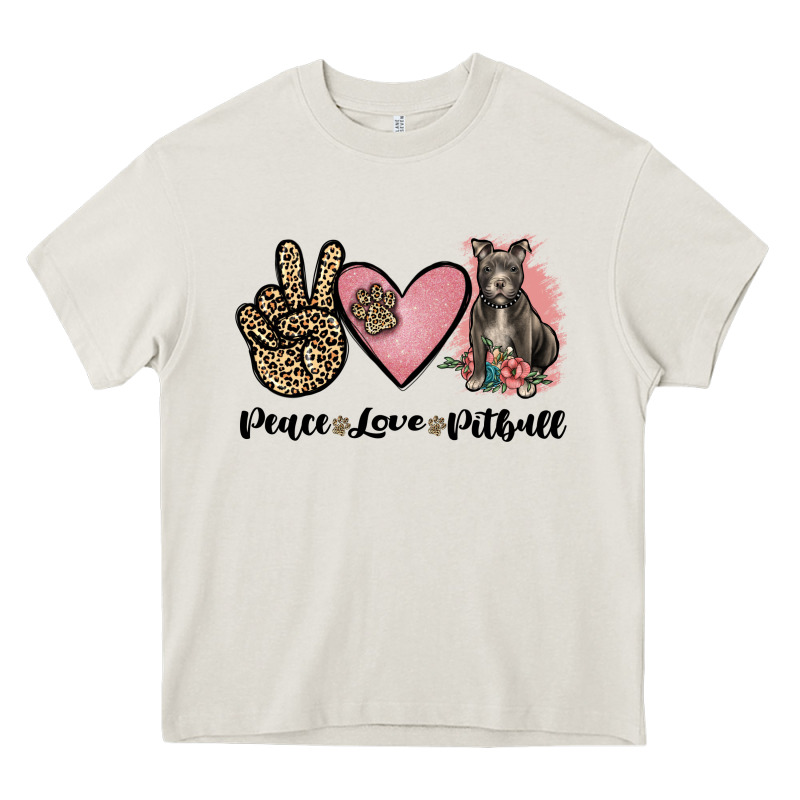 Peace Love Pitbull Heavy Core Tee by JahusDesignShop | Teevron