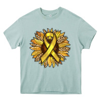 Arona Child Cancer Awareness Sunflower Heavy Core Tee - RanaPortraitStore