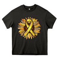 Asphalt Child Cancer Awareness Sunflower Heavy Core Tee - RanaPortraitStore