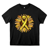 Black Child Cancer Awareness Sunflower Heavy Core Tee - RanaPortraitStore