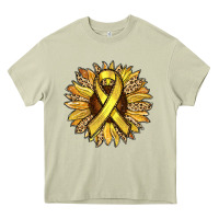 Mossy Child Cancer Awareness Sunflower Heavy Core Tee - RanaPortraitStore