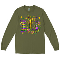 Army Green mardi gras craw fish olivia Long Sleeve Tee - OliviaCreatesArt