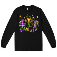 Black mardi gras craw fish olivia Long Sleeve Tee - OliviaCreatesArt