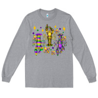 Heather Grey mardi gras craw fish olivia Long Sleeve Tee - OliviaCreatesArt