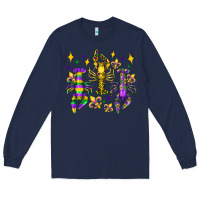Navy mardi gras craw fish olivia Long Sleeve Tee - OliviaCreatesArt