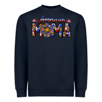 Navy American mama Heavyweight Sweatshirt - CowhideDigitalArt