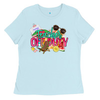 Baby Blue teacher off duty Ladies Tee - NancyCooperArtShop