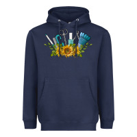 Navy nail tools with sunflower Heavyweight Hoodie - BarkalooDesign