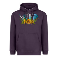 Plum nail tools with sunflower Heavyweight Hoodie - BarkalooDesign