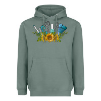 Sage nail tools with sunflower Heavyweight Hoodie - BarkalooDesign