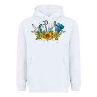 White nail tools with sunflower Heavyweight Hoodie - BarkalooDesign