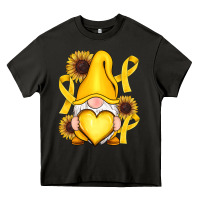 Asphalt Childhood Cancer gnome Heavy Core Tee - RanaPortraitStore