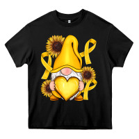 Black Childhood Cancer gnome Heavy Core Tee - RanaPortraitStore