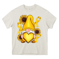 Cream Childhood Cancer gnome Heavy Core Tee - RanaPortraitStore
