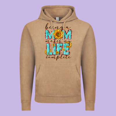 Being A Mom Makes My Life Complete Mother's Day Vintage Hoodie Designed By Cowgirlartshop