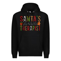 Black santa's favorite therapist Premium Hoodie - Jasminsmagicworld