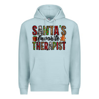 Blue Mist santa's favorite therapist Premium Hoodie - Jasminsmagicworld