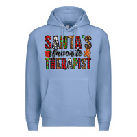Colony Blue santa's favorite therapist Premium Hoodie - Jasminsmagicworld