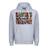 Heather Grey santa's favorite therapist Premium Hoodie - Jasminsmagicworld