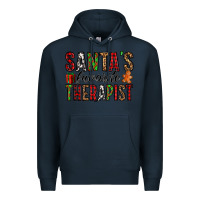 Navy santa's favorite therapist Premium Hoodie - Jasminsmagicworld