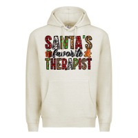 Oatmeal Heather santa's favorite therapist Premium Hoodie - Jasminsmagicworld