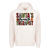 Pale Pink santa's favorite therapist Premium Hoodie - Jasminsmagicworld