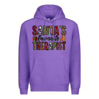 Purple santa's favorite therapist Premium Hoodie - Jasminsmagicworld