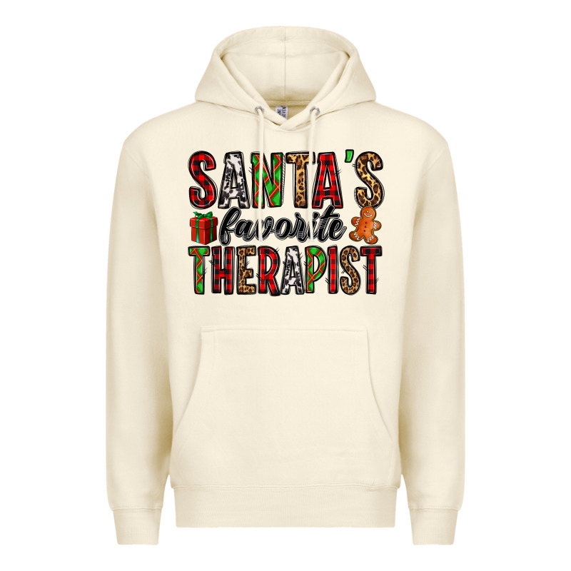 Santa's Favorite Therapist Premium Hoodie by Jasminsmagicworld | Teevron