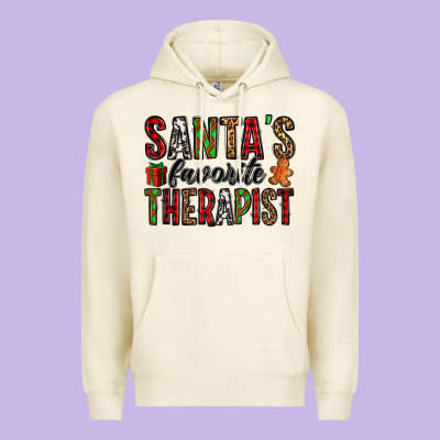 Santa's Favorite Therapist Premium Hoodie Designed By Jasminsmagicworld