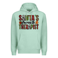 Seafoam santa's favorite therapist Premium Hoodie - Jasminsmagicworld