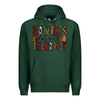 Sports Green santa's favorite therapist Premium Hoodie - Jasminsmagicworld