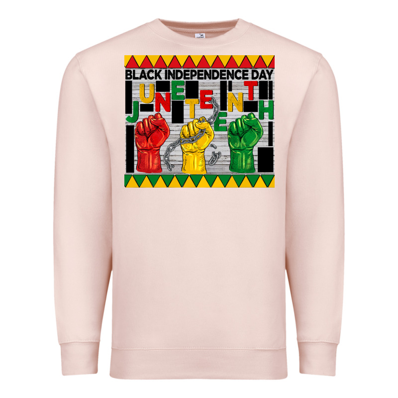 Black Independence Day Juneteenth Tumbler Premium Sweatshirt by BarkalooDesign | Teevron