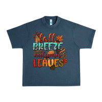Midnight Navy fall breeze and autumn leaves Urban Heavy Tee - CowGirlArtShop