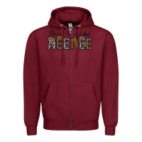 Burgundy blessed to be called neenee Zipper Hoodie - CowhideDigitalArt