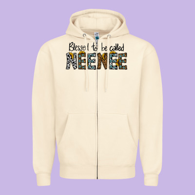 Blessed To Be Called Neenee Zipper Hoodie Designed By Cowhidedigitalart