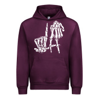 Mauve Wine la hand sign lazy diy halloween costume skeleton los angeles pullover Urban Hoodie - trangStudio