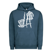 Pigment Midnight Navy la hand sign lazy diy halloween costume skeleton los angeles pullover Urban Hoodie - trangStudio