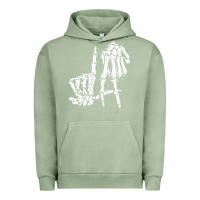 Pigment Oil Green la hand sign lazy diy halloween costume skeleton los angeles pullover Urban Hoodie - trangStudio