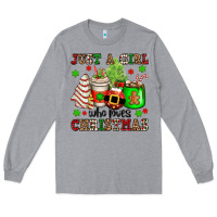Heather Grey just a girl who loves christmas Long Sleeve Tee - OliviaCreatesArt