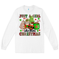White just a girl who loves christmas Long Sleeve Tee - OliviaCreatesArt