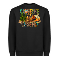 Black Campfire Legend Heavyweight Sweatshirt - CowhideDigitalArt