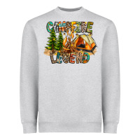 Heather Grey Campfire Legend Heavyweight Sweatshirt - CowhideDigitalArt