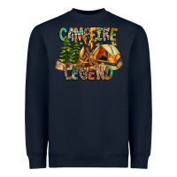Navy Campfire Legend Heavyweight Sweatshirt - CowhideDigitalArt