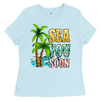 Baby Blue Sea you soon Ladies Tee - NancyCooperArtShop