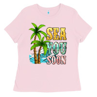 Bubblegum Pink Sea you soon Ladies Tee - NancyCooperArtShop