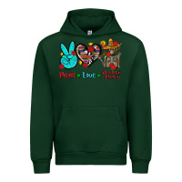 Forest Green peace love dia de los muertos Urban Hoodie - AdoDesignShop