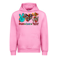 Fuchsia Pink peace love dia de los muertos Urban Hoodie - AdoDesignShop