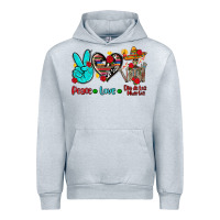 Heather Grey peace love dia de los muertos Urban Hoodie - AdoDesignShop
