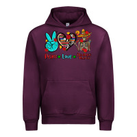 Mauve Wine peace love dia de los muertos Urban Hoodie - AdoDesignShop
