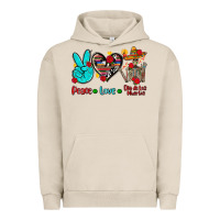 Pigment French Oak peace love dia de los muertos Urban Hoodie - AdoDesignShop
